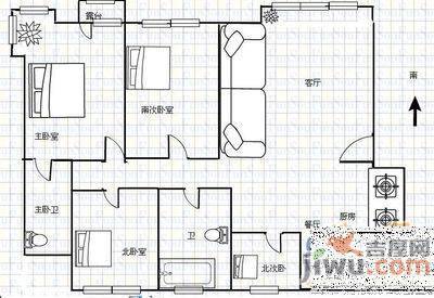 金利花园4室2厅2卫202㎡户型图