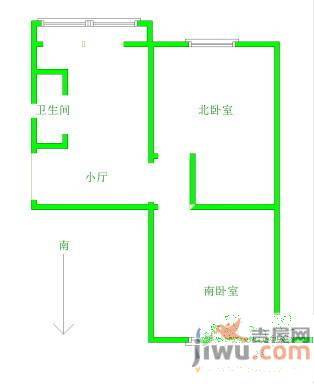 五环社区2室1厅1卫84㎡户型图