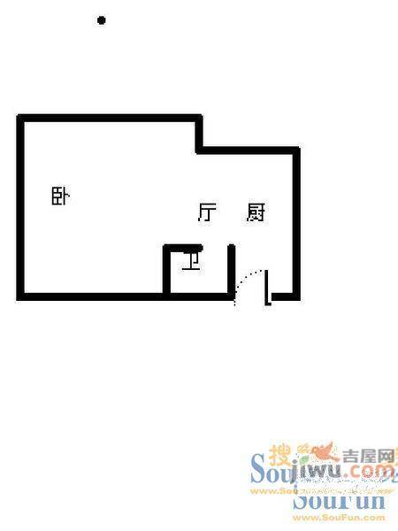 国际商贸大厦B座1室1厅1卫户型图