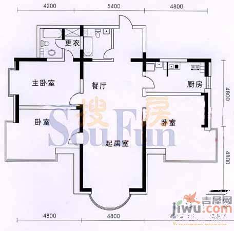 碧海新居2室2厅2卫123.9㎡户型图