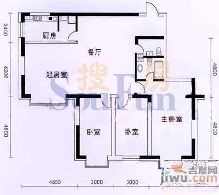 碧海新居2室2厅2卫123.9㎡户型图