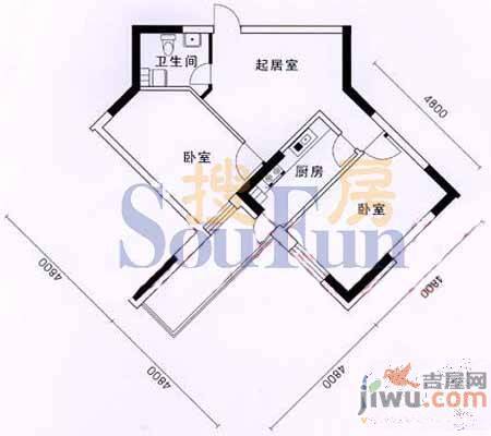 碧海新居2室2厅2卫123.9㎡户型图