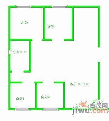 芳洲园3室2厅1卫135㎡户型图