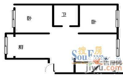 军官楼3室2厅2卫140㎡户型图