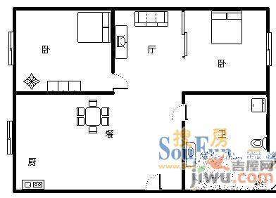 军官楼3室2厅2卫140㎡户型图