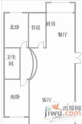 军官楼3室2厅2卫140㎡户型图