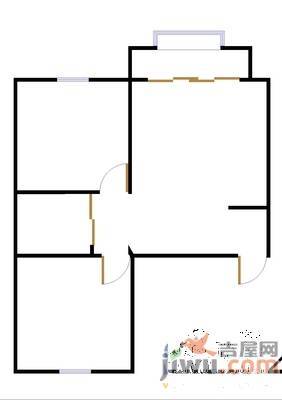 东山小区2室1厅1卫56㎡户型图