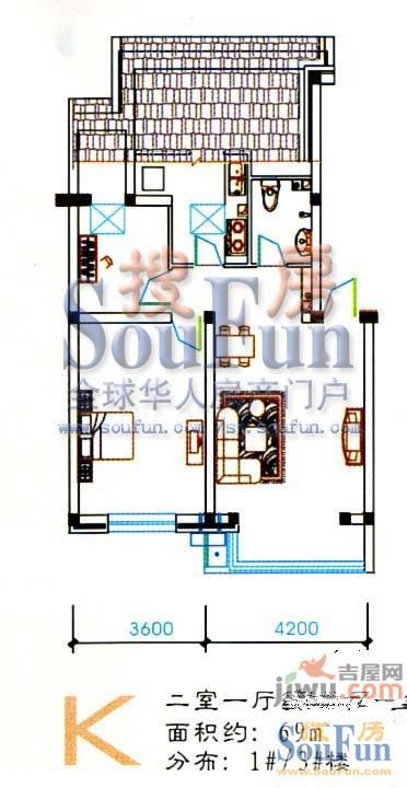 日丰佳苑3室2厅1卫104㎡户型图