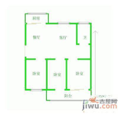 富强社区2室1厅1卫375㎡户型图