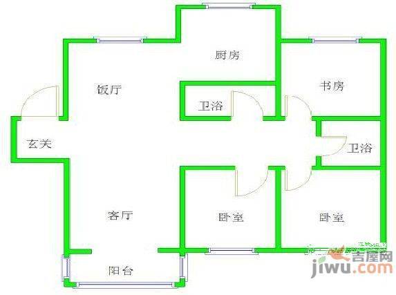 华馨家园3室2厅2卫183㎡户型图