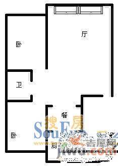 翠华社区2室1厅1卫户型图