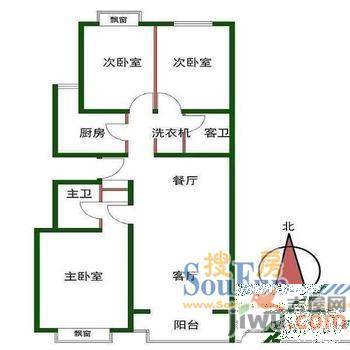 和光园2室1厅1卫户型图