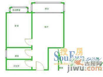 和光园2室1厅1卫户型图