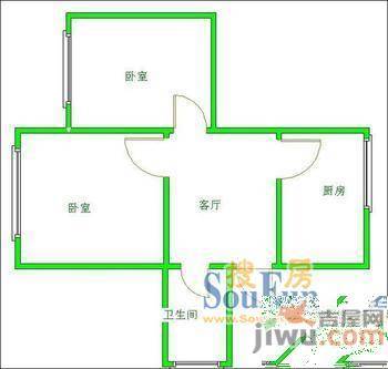 万泉实业1室1厅1卫73㎡户型图