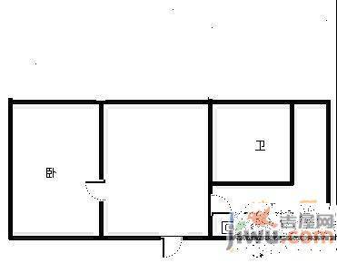 东方御景1室1厅1卫45㎡户型图