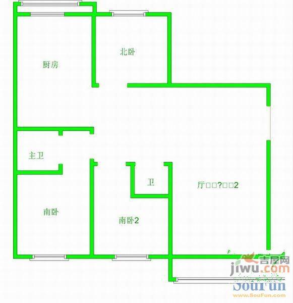 万泉家园3室2厅2卫162㎡户型图