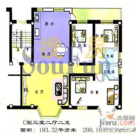 新世纪家园5室3厅4卫306㎡户型图