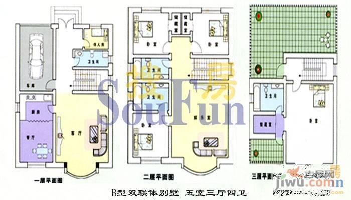 新世纪家园5室3厅4卫306㎡户型图