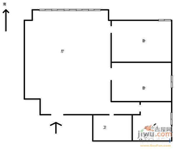 榆园小区3室1厅1卫92㎡户型图