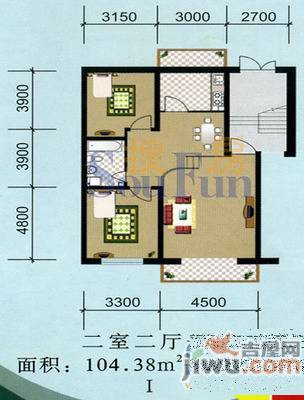 沈空社区2室1厅1卫户型图