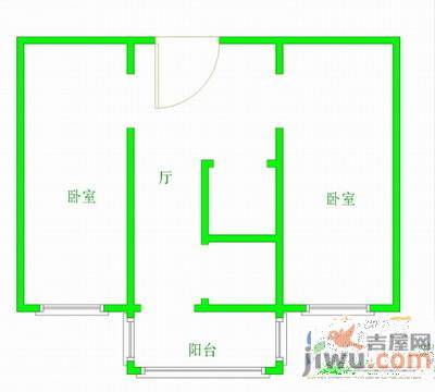 顺通社区2室1厅1卫94㎡户型图