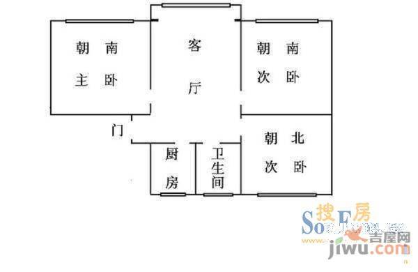 成平小区1室1厅1卫户型图