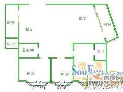 御泉花园1室1厅1卫户型图