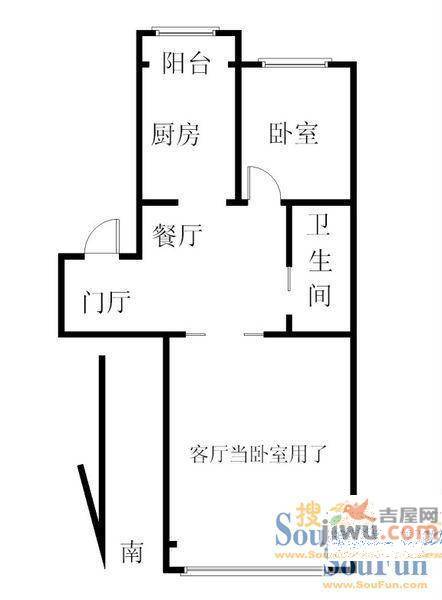 如意小区1室1厅1卫户型图