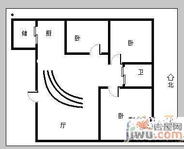 鸿泽园2室2厅1卫110㎡户型图