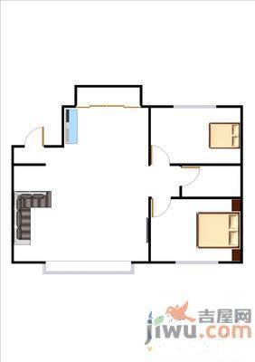 鸿泽园2室2厅1卫110㎡户型图