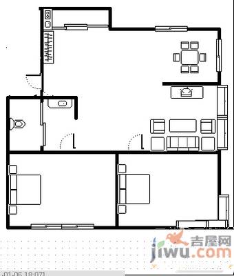 迎宾花园2室1厅1卫98㎡户型图