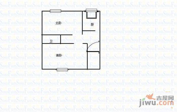 迎宾花园2室1厅1卫98㎡户型图