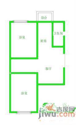 陵西二小区2室1厅1卫60㎡户型图