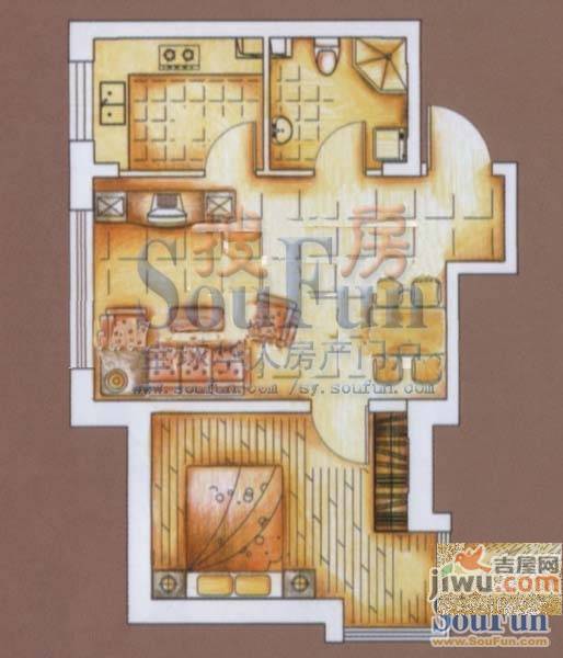 恒安天一名筑2室2厅1卫87.8㎡户型图