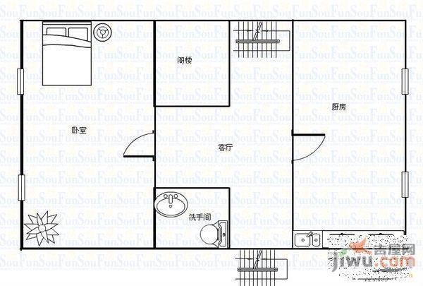 明美丽苑3室1厅1卫86㎡户型图