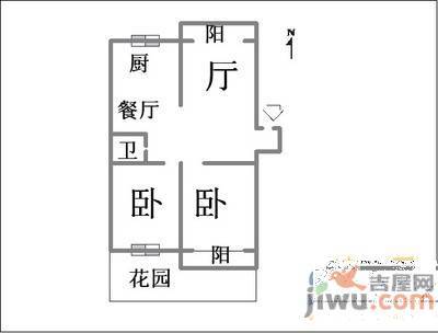 松山小区2室1厅1卫65㎡户型图