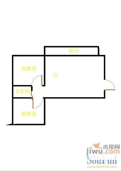 和惠家园2室1厅1卫88㎡户型图