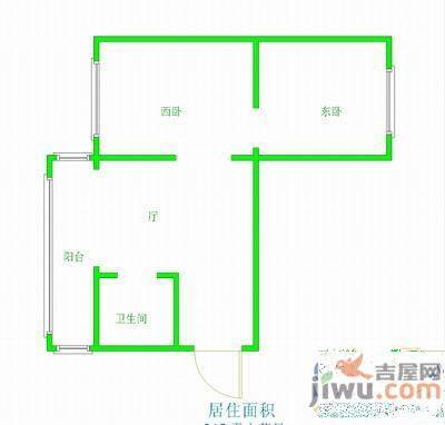 宝石南小区2室2厅1卫95㎡户型图