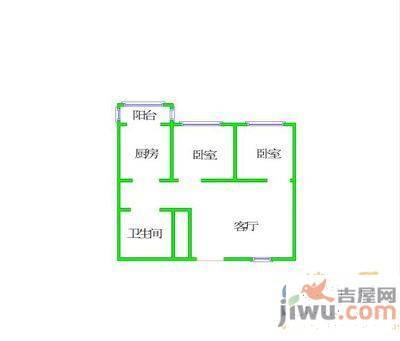 宝石南小区2室2厅1卫95㎡户型图