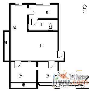 方芳园2室2厅1卫91㎡户型图