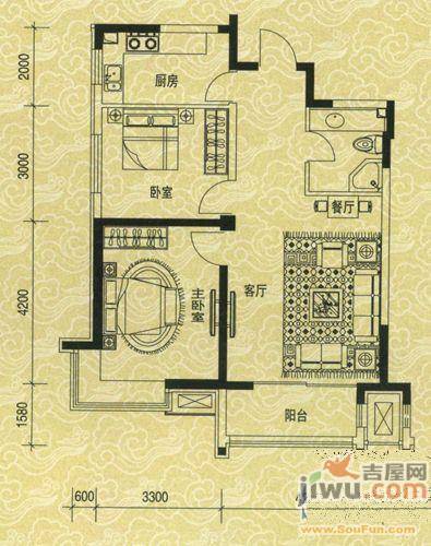 良城美景2室1厅1卫81.2㎡户型图