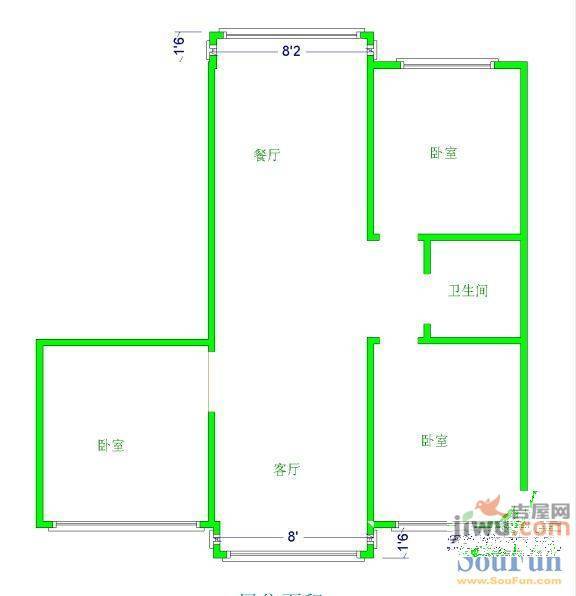 中联城市阳光3室2厅2卫157㎡户型图