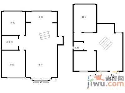 中联城市阳光3室2厅2卫157㎡户型图