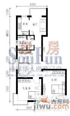 明华西江俪园3室2厅2卫128.2㎡户型图