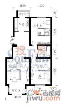 明华西江俪园3室2厅2卫128.2㎡户型图