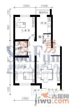 明华西江俪园3室2厅2卫128.2㎡户型图