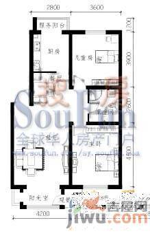 明华西江俪园3室2厅2卫128.2㎡户型图