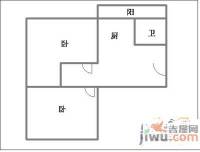 艳粉七期2室1厅1卫53㎡户型图