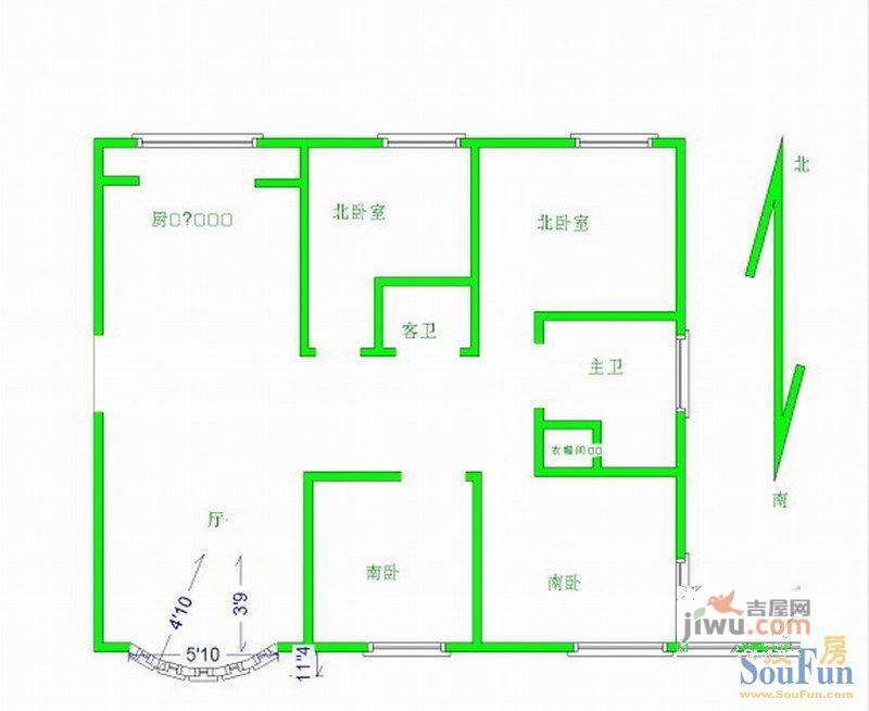 艺术家园4室2厅2卫170㎡户型图