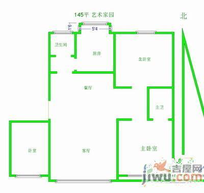 艺术家园4室2厅2卫170㎡户型图